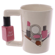 Load image into Gallery viewer, 3D Hand Painted Creative Ceramic Mugs Girl Tools Beauty Kit Specials Nail Polish Handle Tea Coffee Mug Cup Personalized Mugs For

